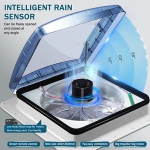 Remote Control Roof Ventilation Ventilator, Sairwalk Roof Openings, Electric Rain Sensor, Automatic Elevator, RV Fan, Caravan, 10 Speed, 40x40cm 9 Main Sales Caravans - №2