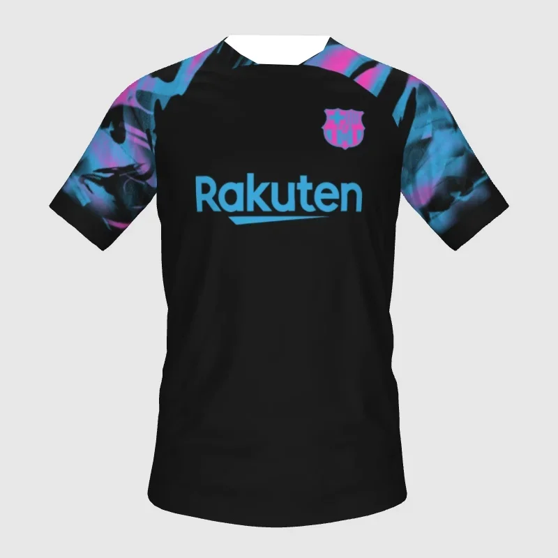 

2025 Summer New Hot-selling Fashion Design Barcelona Jersey Comfortable Sweat-absorbing Quick-drying Fast-falling MOTOT T-shirt