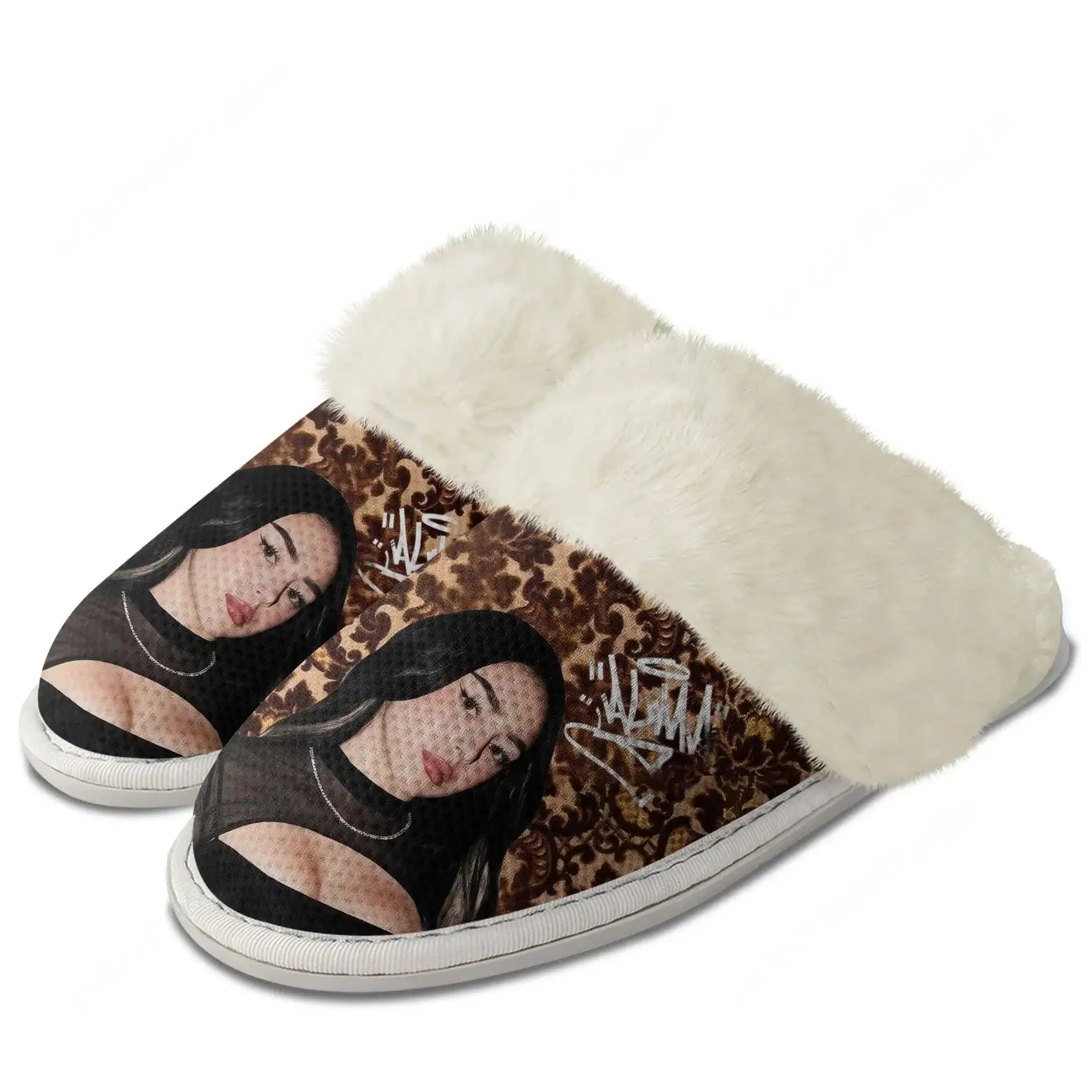 Nicki Nicole Hip Hop Rapper Plush Slippers Keep Warm Shoes Men Women Cosplay Breathable Home Cotton Thermal Lightweight Slipper