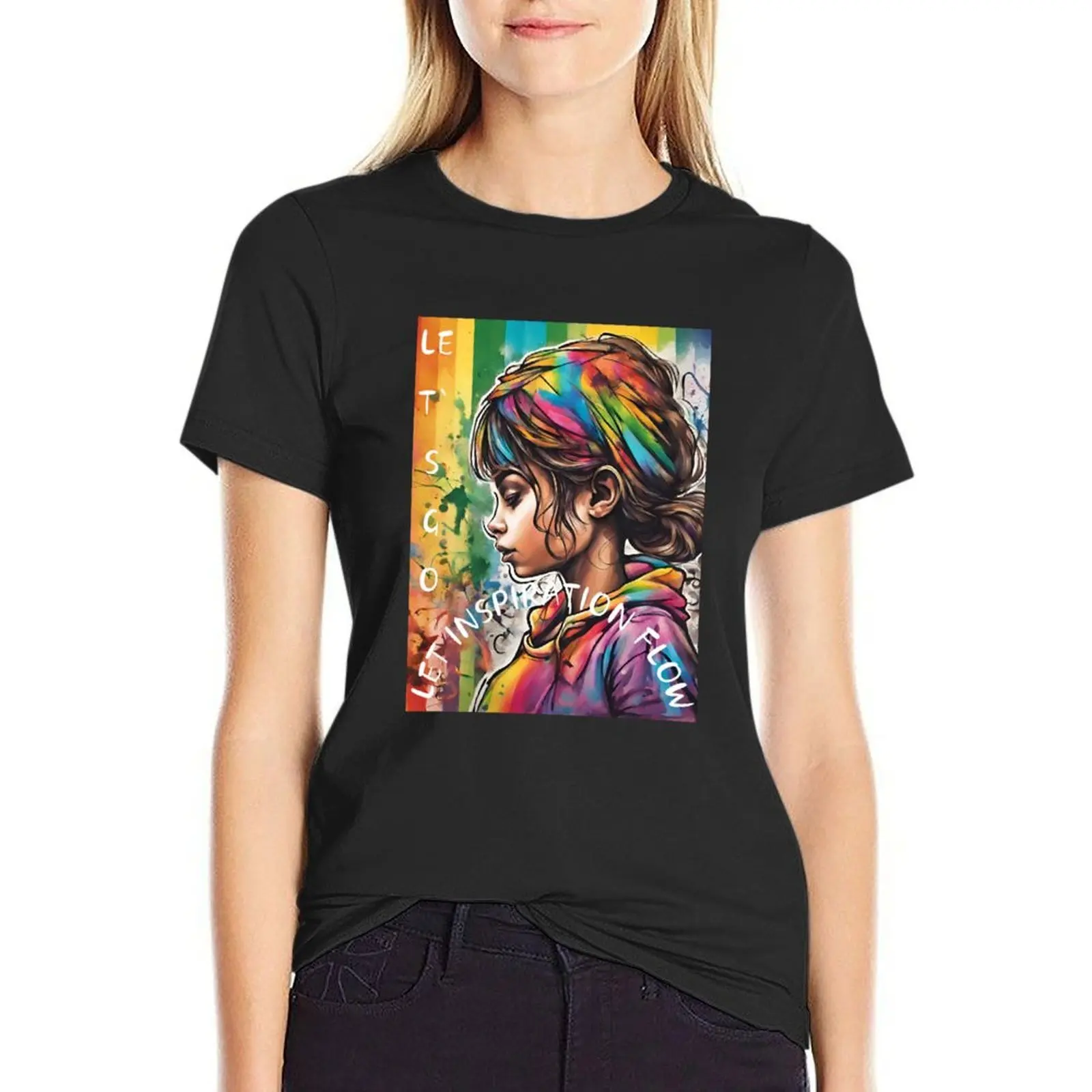 

Let`s inspiration flow T-Shirt animal print customizeds customs design your own quick-drying workout shirts for Women loose fit