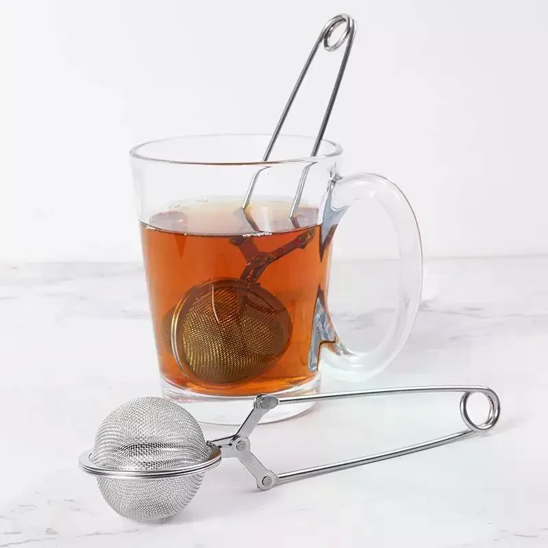 Reusable Stainless Steel Tea Infuser Sphere Mesh Strainer Handle Anti Scald Filter Spice Coffee Diffuser