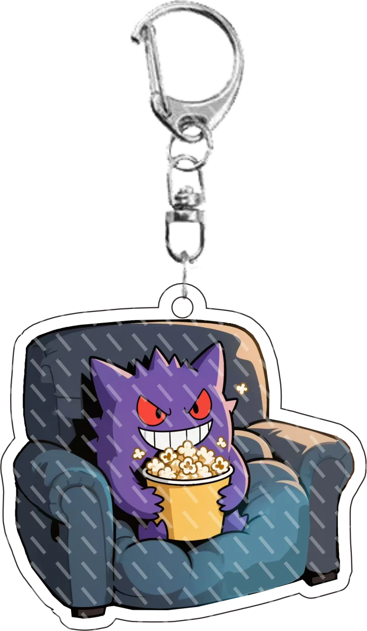 Anime dos desenhos animados gengar voando um avião para jogos de vídeo chamadas meowth snorlax acrílico chaveiro saco de carro pingente presentes 5cm