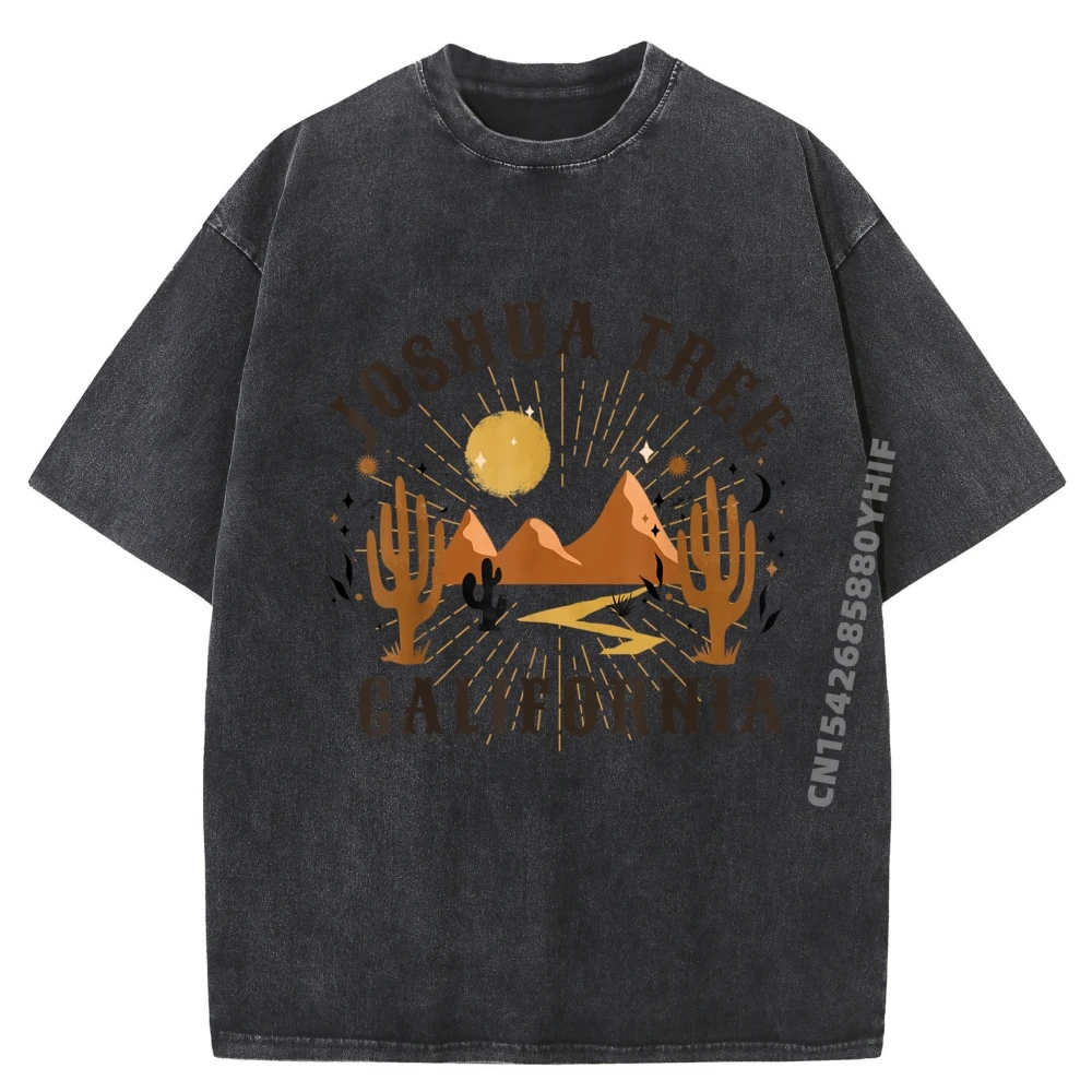 

Celestial Boho Desert Landscape Joshua Printed Men T-shirt Christmas Group Tees Funny Pure Cotton Washed Tee-Shirt Female