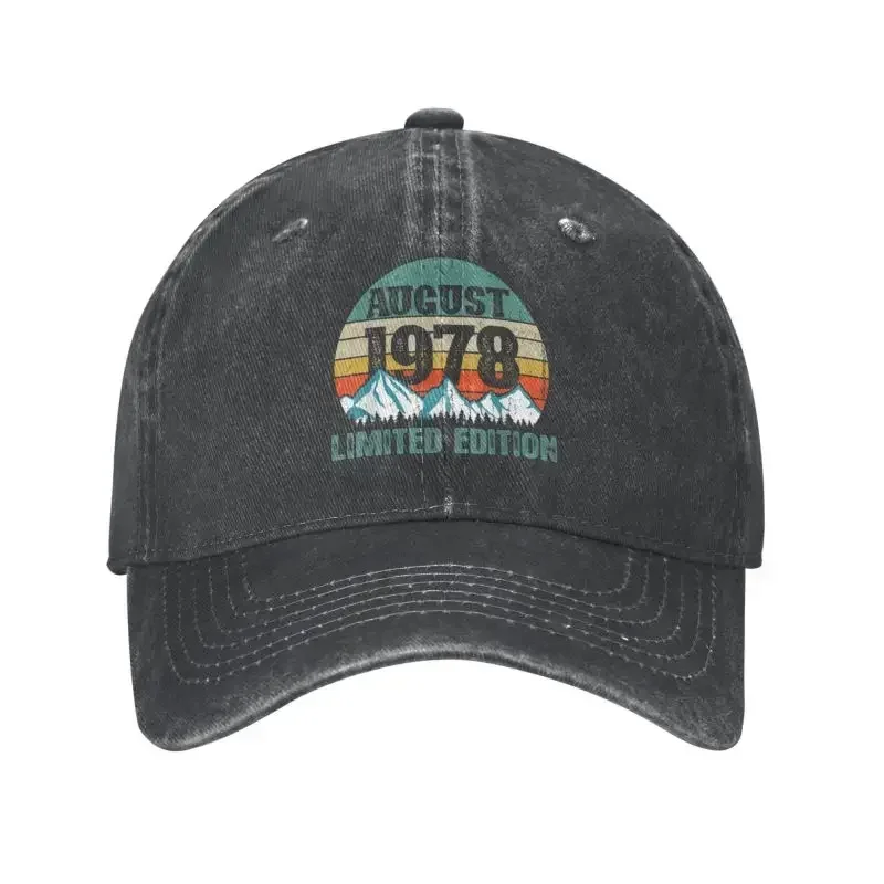 Punk Unisex Cotton August 1978 Limited Edition 45 Years Old Baseball Cap Adult Birthday Gift Adjustable Dad Hat Men Women Sports