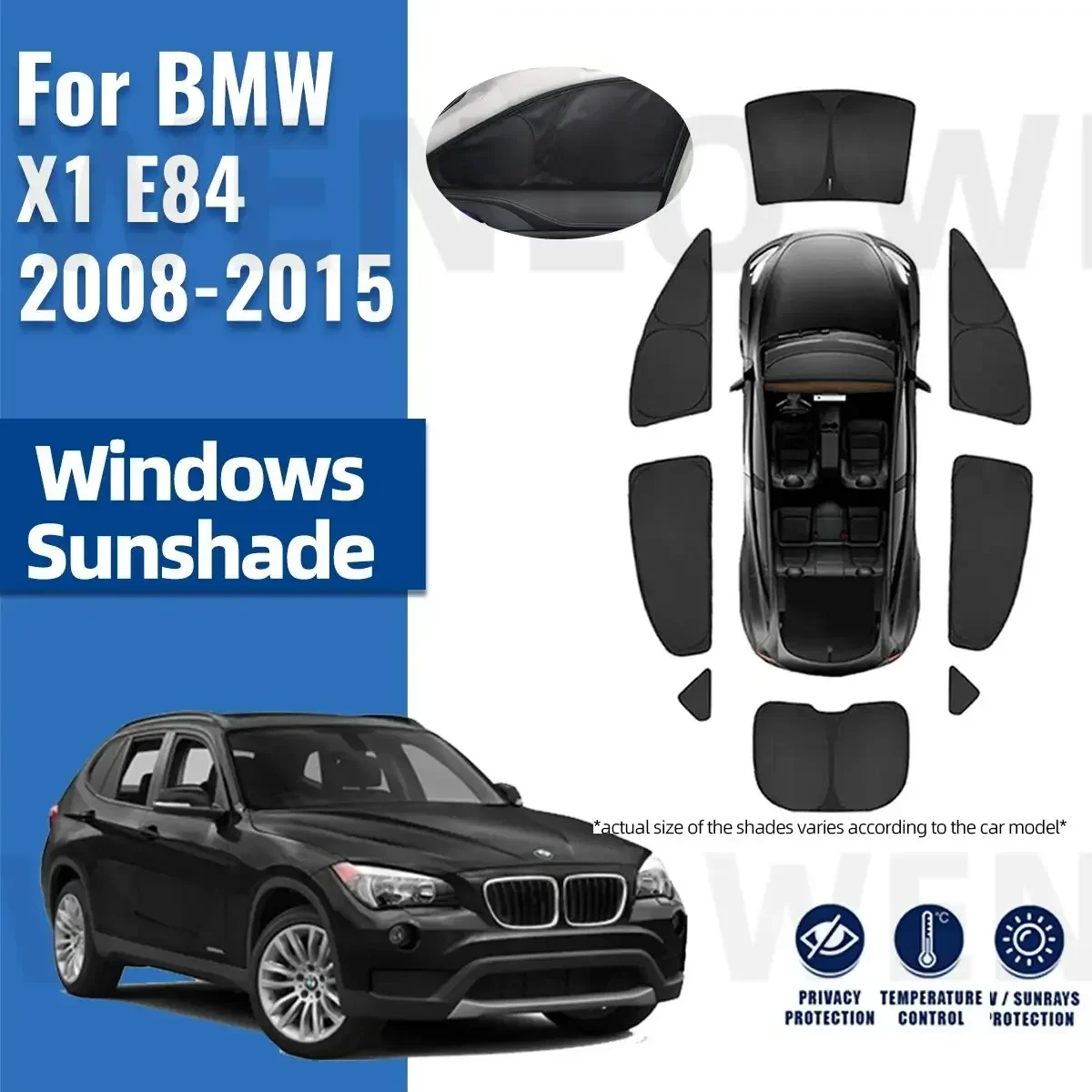 

For BMW X1 E84 2008-2015 Full Cover Car Sunshade Front Windshield Accessories Vehicle Curtain Side Window Sun Shade Visor