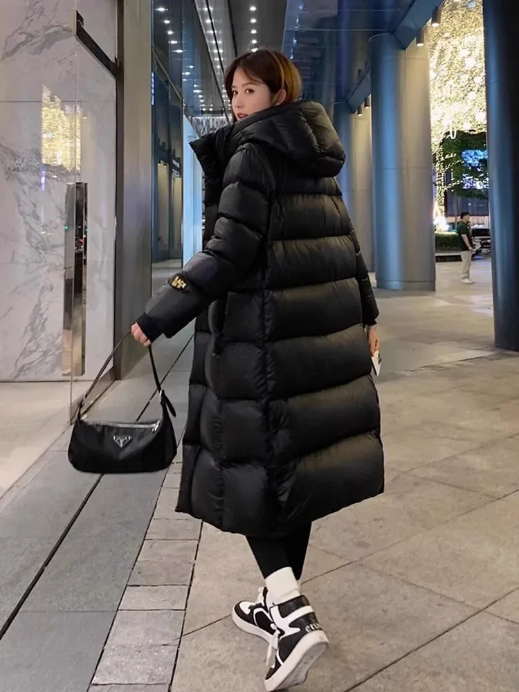 Medium-long Style Parkas Women Hooded Winter Thickening Warm Solid Simple All-match Temperament Casual Streetwear Ulzzang Chic