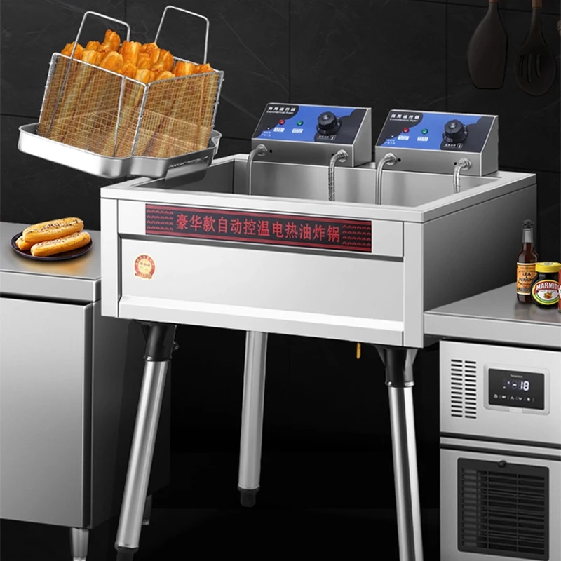 Temperature Controlled Large Capacity Vertical Electric Fryer Commercial Fried Dough Stick Machine Deep Fryer Electric Fried Dou