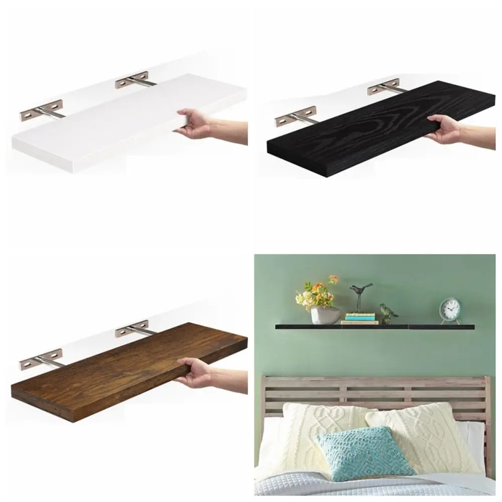 Rectangular Wooden Wall Hanging Plant Rack Bedroom Living Room Wall Hanging Storage Rack Decoration Household Sundries Storage