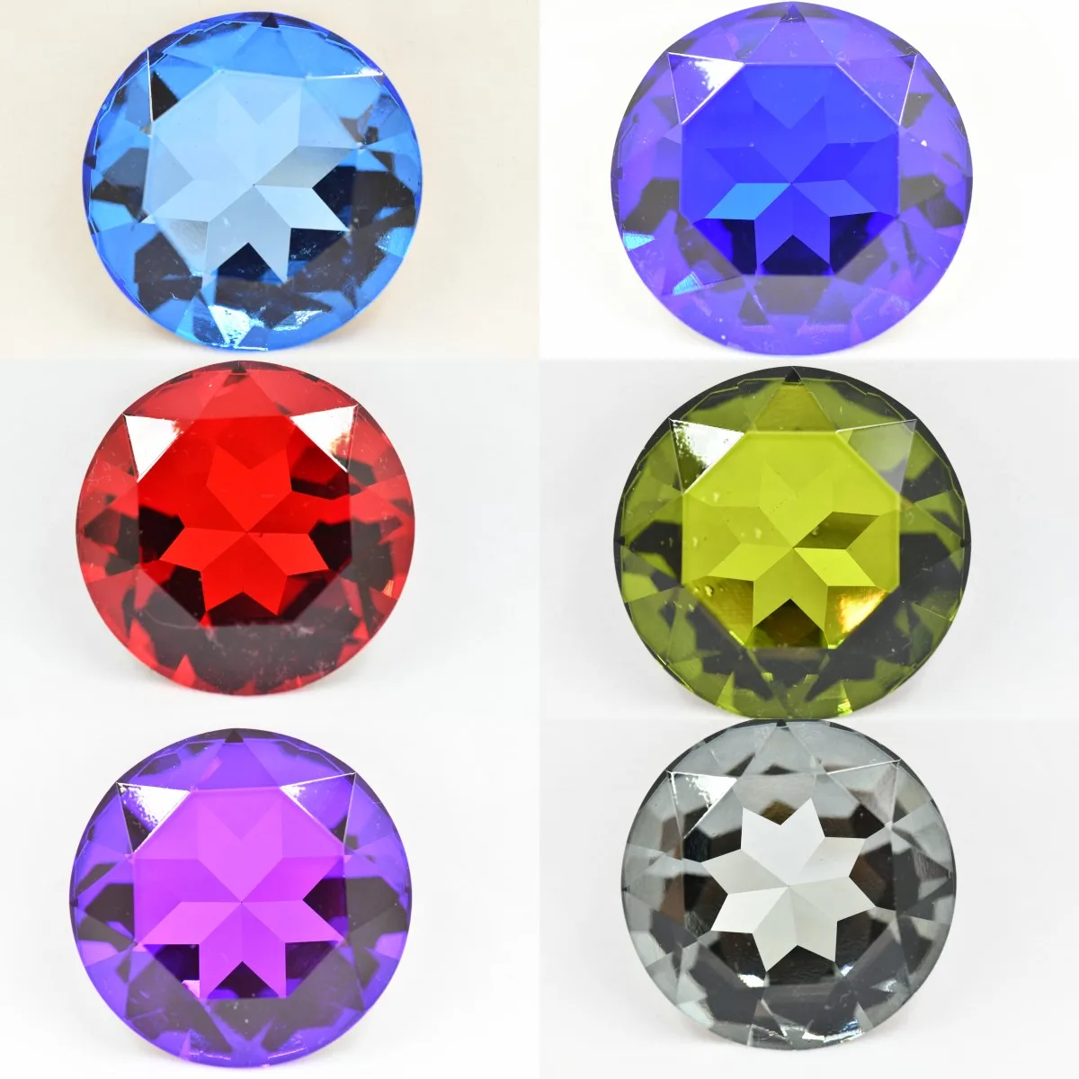 12pcs 50mm large beads Crystal Round Glass big size Rhinestones Jewels Making dyed color fancy stones for diy