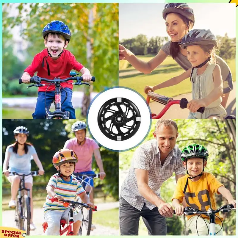 

TURE 3 пары 120 мм светодиодные фонари для детского скутера, мигающие колеса с подшипниками, передние/задние светодиодные мигающие колеса для скутера, черные