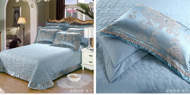 Bed Skirt Cotton Bedspread Set Embroidery Bed Dress Pillow Cases 3Pieces/Set For King/Queen Double 1.5/1.8/2M Sheet Cover