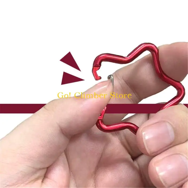 Q84C Random Colored Metal Spring Lock Clip Star Plan Permanent Camping Tool For Pack Organization And Outdoor Quests