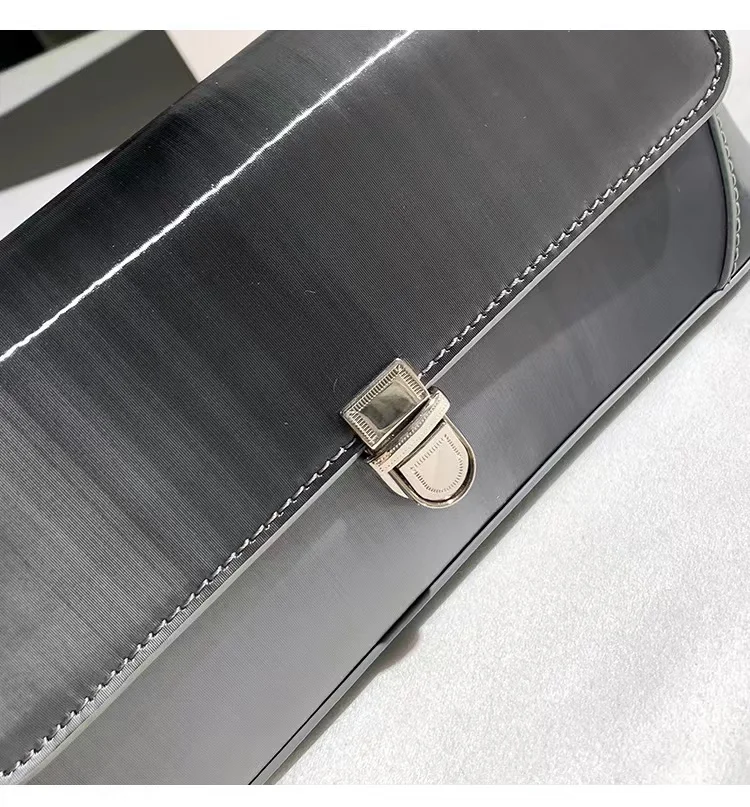 Autumn High Quality Gradient Grey Color Square Bag Women Handbag Textured Leather Female Shoulder Underarm Bag Lady Purse Armpit