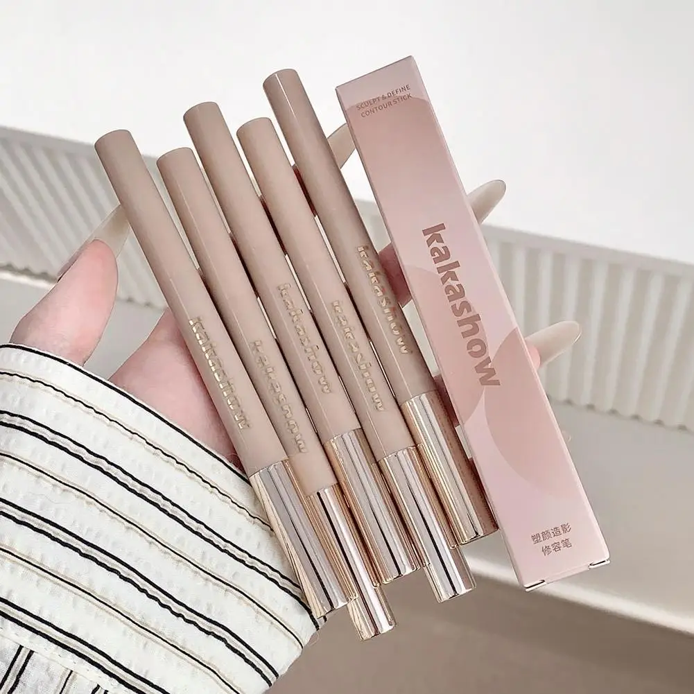 1/3/5pcs 3D Nose Contour Pen Creamy Shading Stick With Brush Natural Face Highlighting Contour Pencil Nose Shadow Makeup