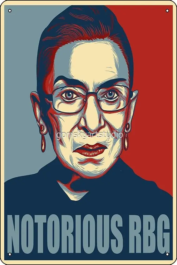 NOTORIOUS RBG ruth bader ginsburg Art Print Funny Metal Tin Sign for Home Kitchen Bar Room Garage Decor 8