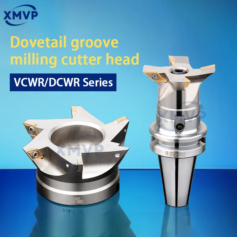 DCWR dovetail groove milling cutter head, CNC root-clearing dovetail V-shaped groove milling cutter head, VCWR inner hole