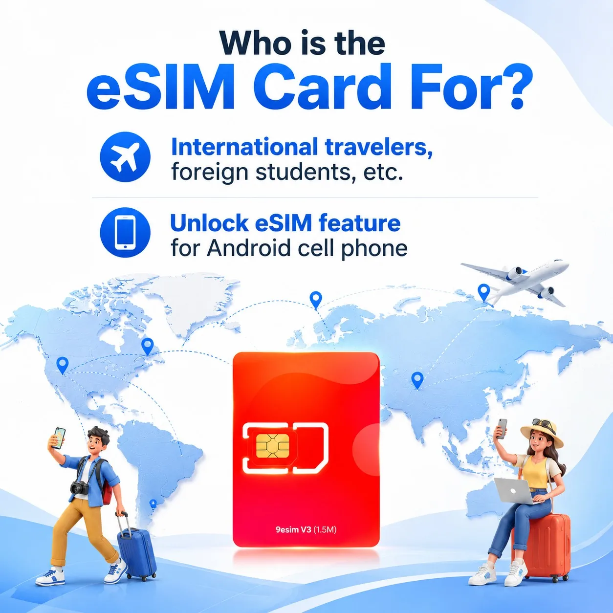 9esim V3 Physical ESIM Write Card for Unlocked Mobile Phones Unlimited Profile Download STK Menu Compatible Mobile Accessory