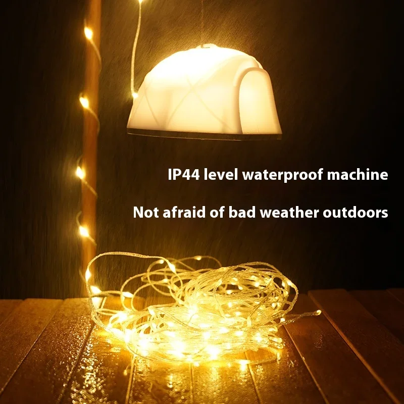 المحمولة فوانيس التخييم في الهواء الطلق خيمة شكل سلسلة أضواء ملونة USB قابلة للشحن ستبليس السباحة الإضاءة المحيطة مصباح