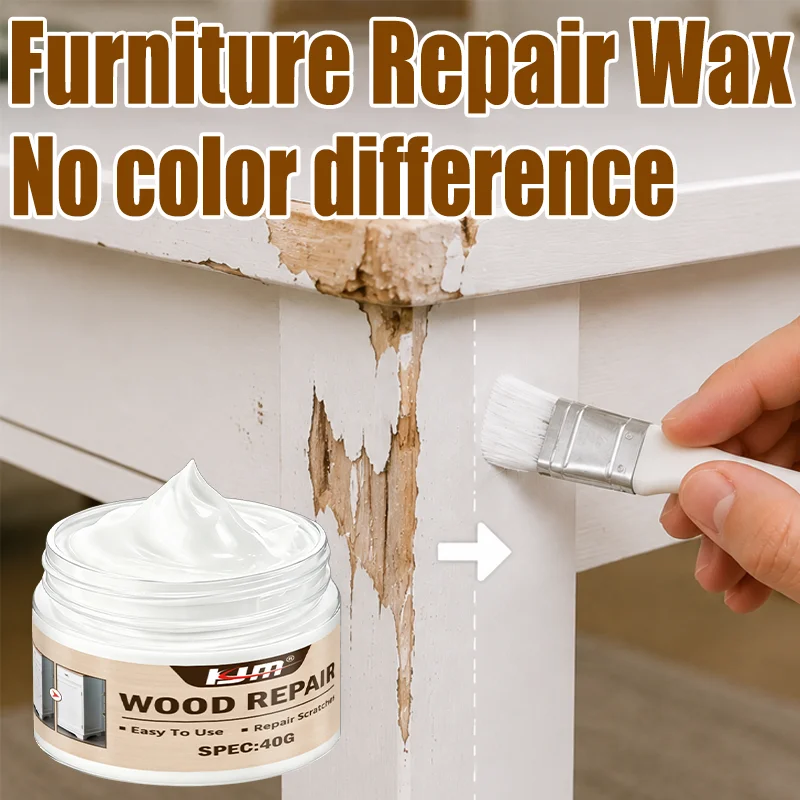 KJM Furniture Repair Wax 40G Wood Touch Up Paste Scratch Repair For Cabinet Table Door Wooden Furniture Restoration DIY
