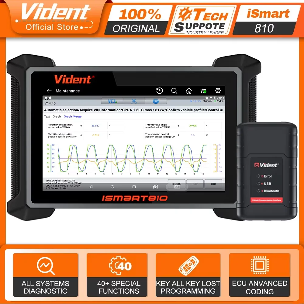 مُحلِّل الأعطال السيارة VIDENT iSmart810: تحليل خريطة التوصيل، ماسح ثنائي الاتجاه، وبرمجة المفاتيح – تقييم عملي لـ 05.54
