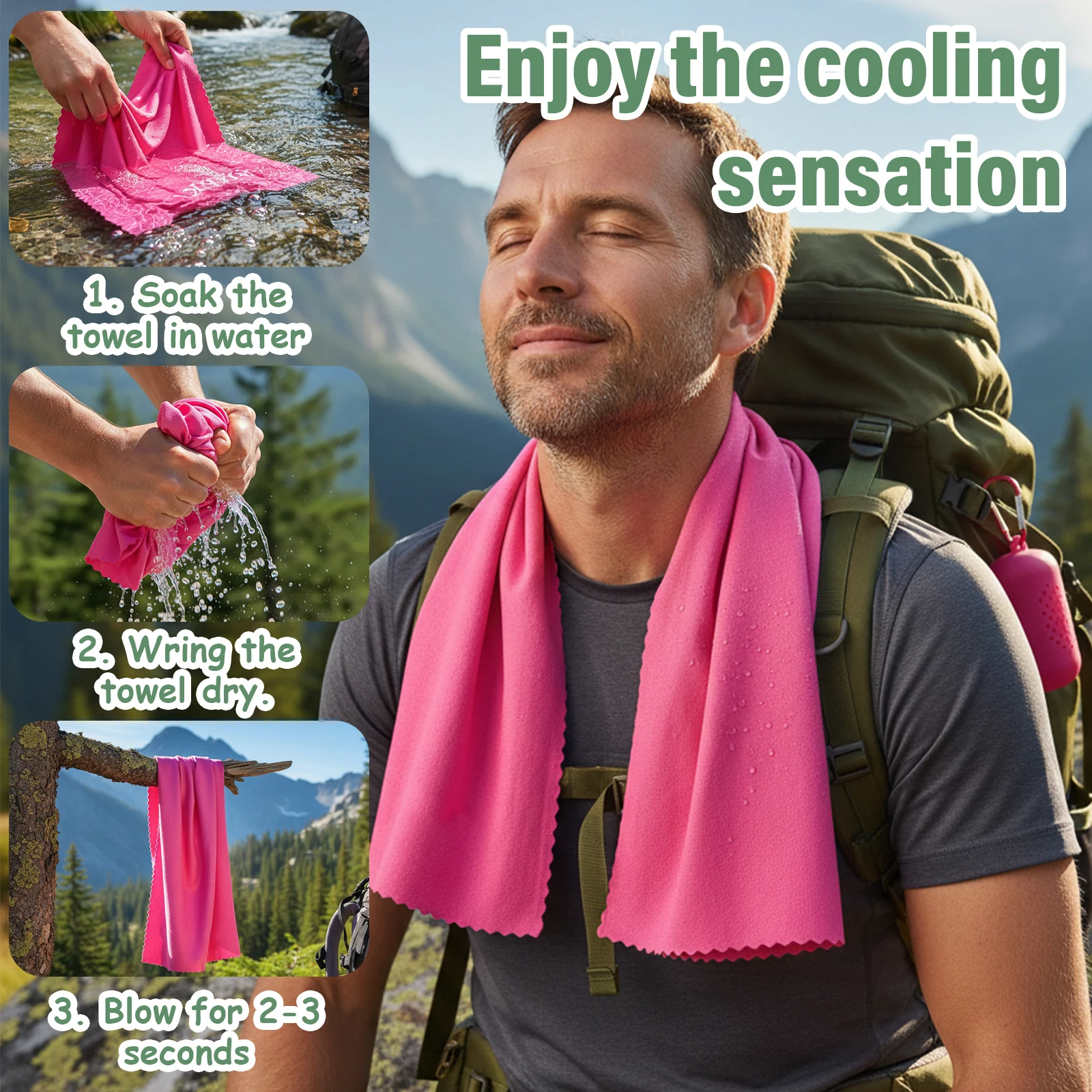 Lightweight Instant Cooling Towel 40*80cm Portable Chill Sweat Towel With Storage Case For Gym Running Camping Outdoor Activity