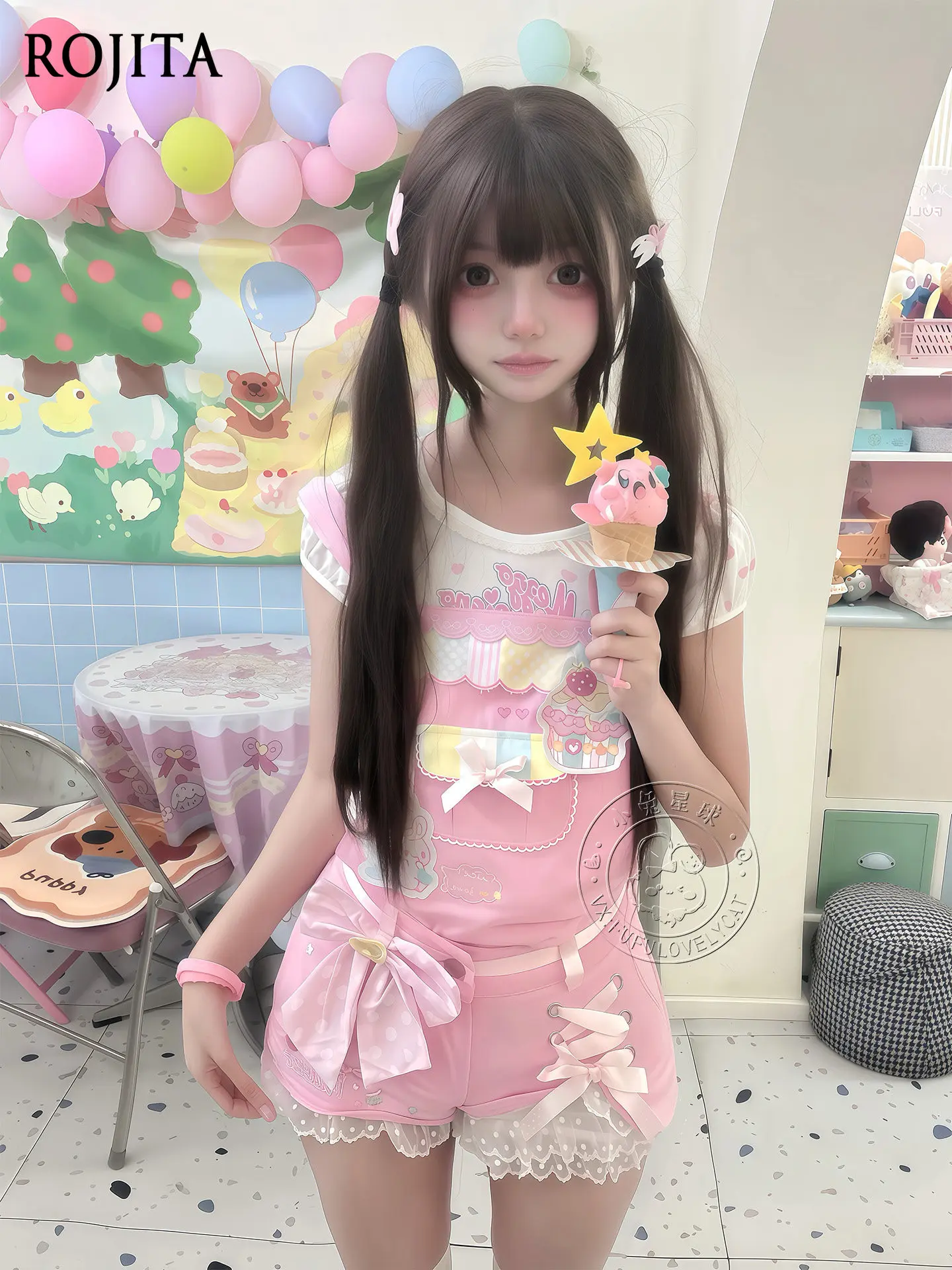 

2026 Spring Summer New Cute Detachable Anime Soft Girl Daughter Outfit Japanese Style Sweet Two-Way Embroidered Strap Shorts