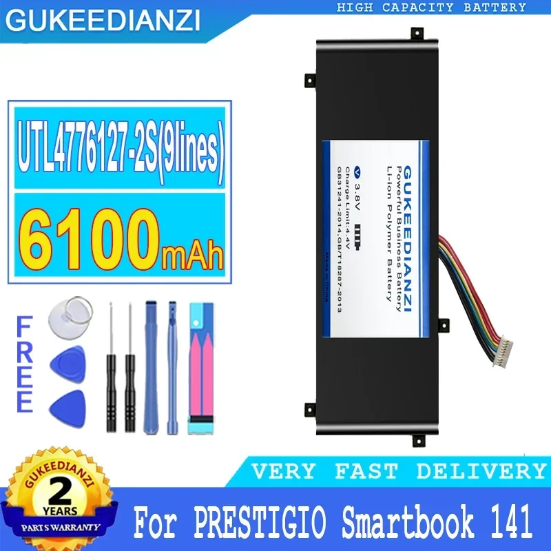 

GUKEEDIANZI Replacement Battery UTL4776127-2S (9lines) 6100mAh For PRESTIGIO Smartbook 141 C2 Laptop 9 Lines Big Power Bateria