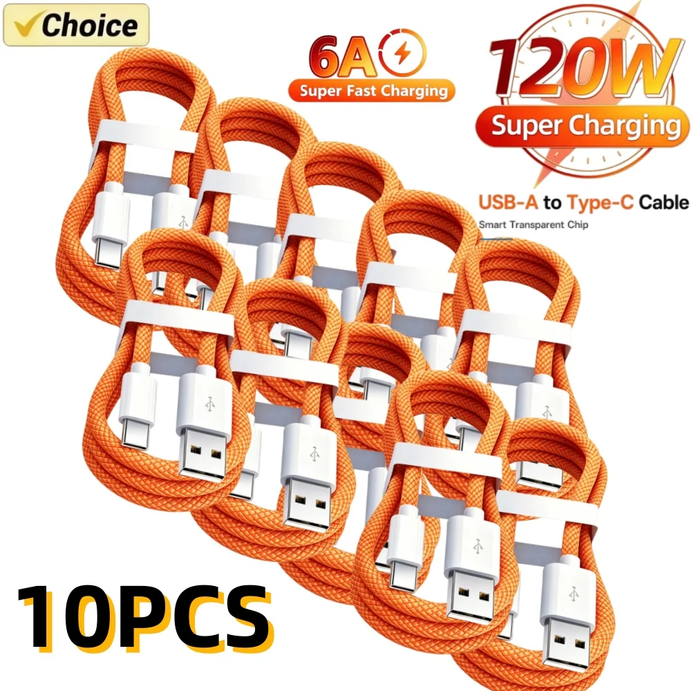 Image of 10 Stück USB-A-zu-USB-C-Kabel 240W Schnellladekabel Unterstützt Schnelles Laden für iPhone 17 16 15 Samsung Huawei Xiaomi etc.