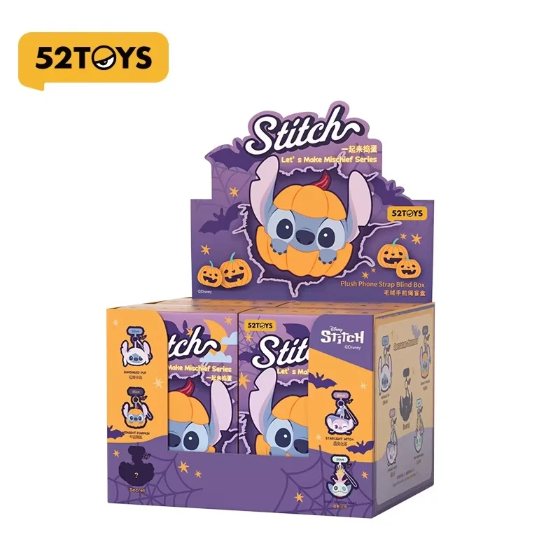 52TOYS ดิสนีย์ สติทช์ ฮาโลวีน ทริกออร์ทรีท พวงกุญแจตุ๊กตาแบบสุ่ม ของเล่นสุดฮิต ของขวัญ อนิเมะ ของสะสม ตุ๊กตาน่ารัก
