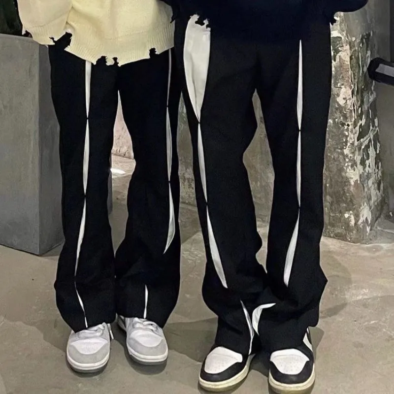 New 2026 Spring Autumn High Street Fashion Loose Fake Two-piece Straight Pants Dropping Ruffian Handsome Men's Casual Pants