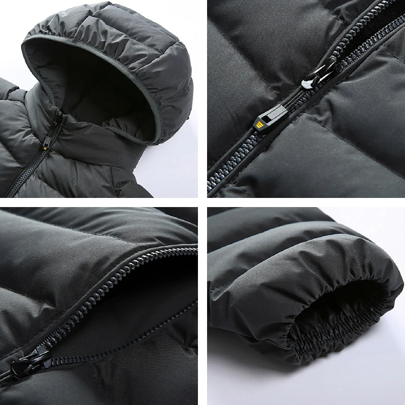 Nuevo Otoño Invierno hombres cálido grueso impermeable Parkas chaqueta abrigo marca para hombre prendas de vestir a prueba de viento sombrero desmontable trajes Parkas hombre