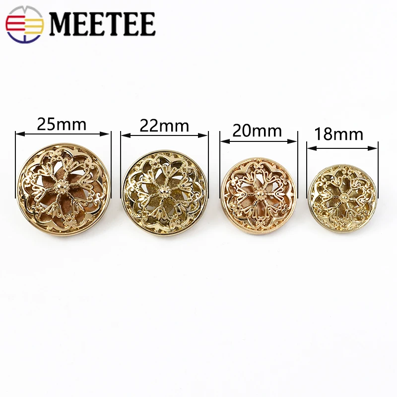 10/20pcs Metall hohl Blumen knopf für Kleidung dekorative Schnalle Mantel Jacke Anzug Hemd Reparatur Nähen Kurzwaren Zubehör