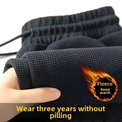 Autumn/winter Men's Fleece-lined Thickened Casual Trousers Loose-fit Versatile Straight-leg Sports Pants