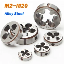 Thread Die Left Hand Metric Round Die M2 M2.5 M3 M4 M5 M6 M8 M10 M12 M14~ M20 Alloy Steel Metal Cutting Tools For Metal Working