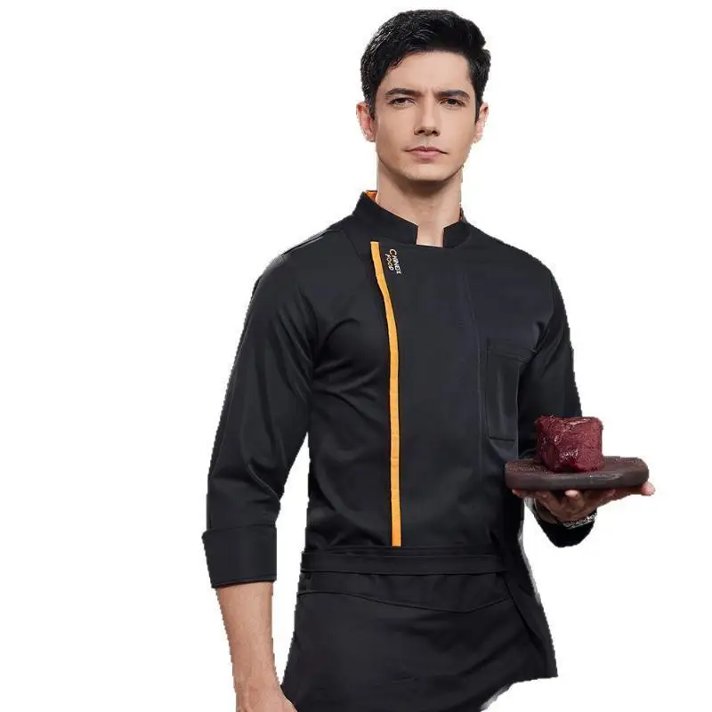 Autumn And Winter Catering Chef's Work Clothes Hotel Restaurant Cake Baking Shop Chef's Clothing Jacket Printed Logo