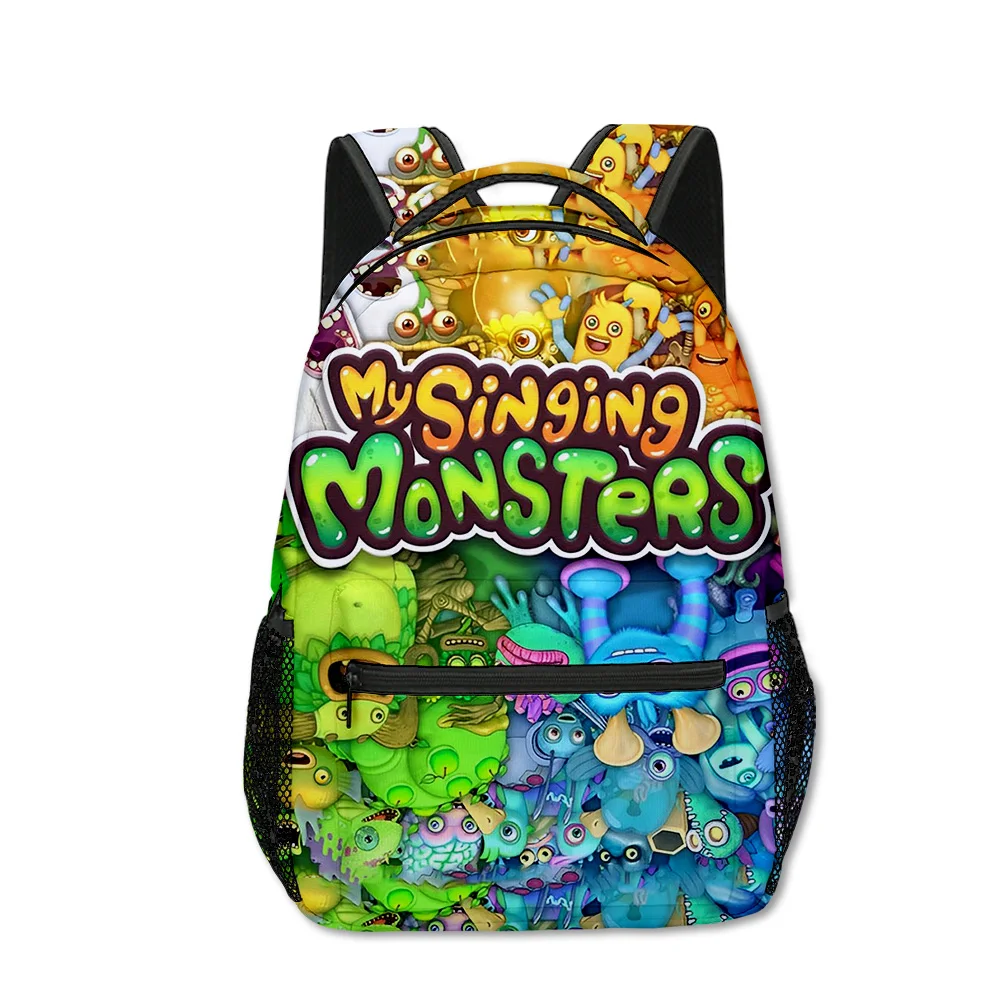 Harajuku Novelty my singing monsters student Bookbag Notebook Backpacks 3D Print Oxford Waterproof Boys/Girls Travel Backpacks