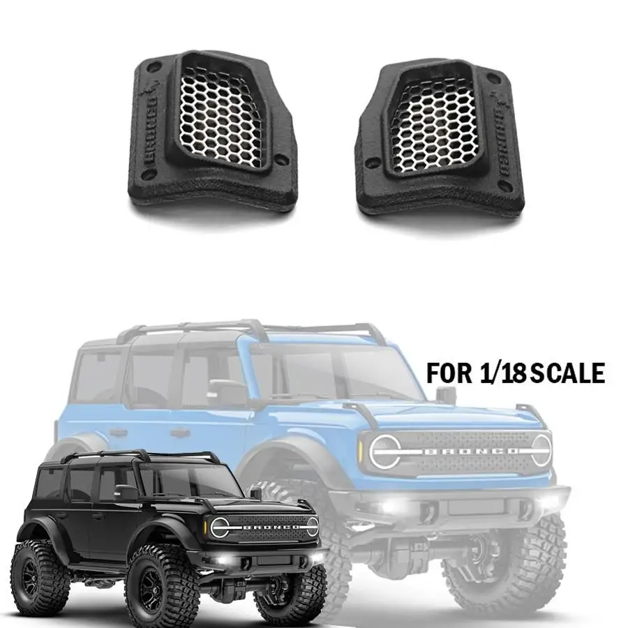 Black Nylon With Logo Stereo Engine Hood Air Inlet For Traxxas Trx-4m 1/18 Bronco Trx4m Rc Crawler Car Upgraded Parts