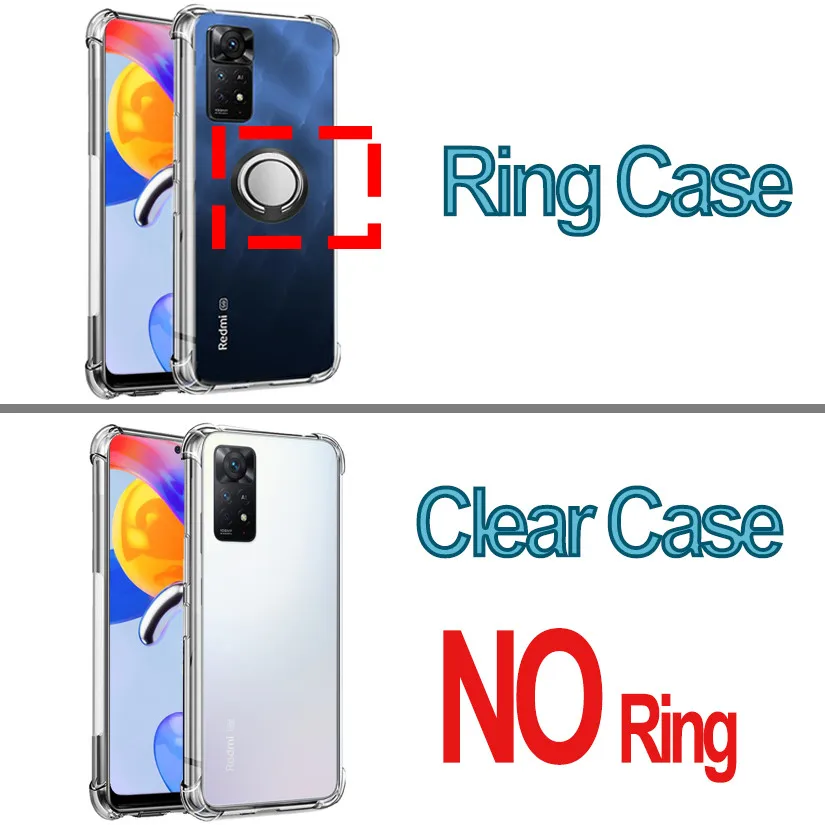 Capa Redmi Note 11 Pro 5G,Silicone Cases For Xiaomi Redmi Note11 Pro Ring Case Clear Shockproof Cover Redmi Note 12 Pro Plus 11S