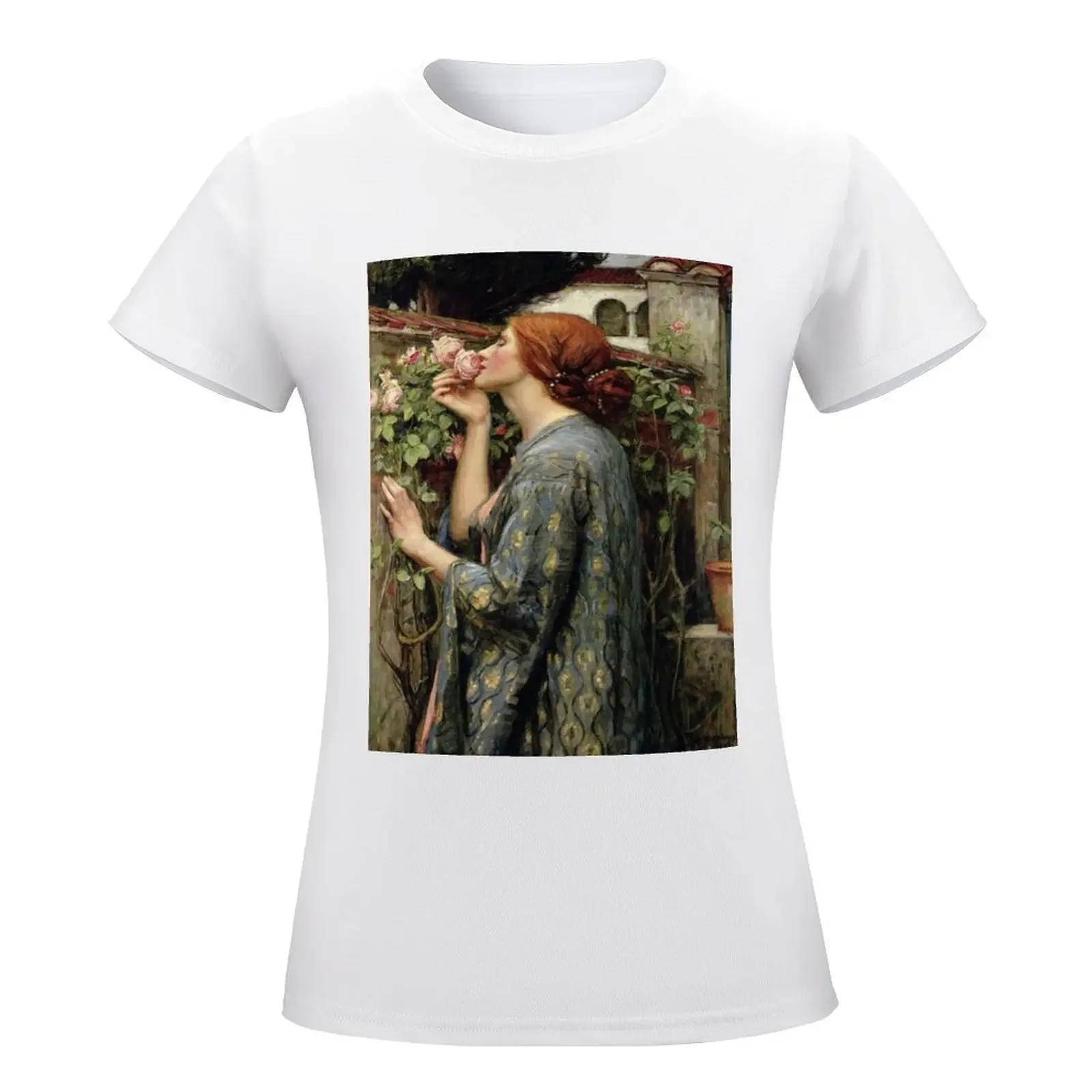 John William Waterhouse - Dusza Róży, nr, 02. T-shirt letni top Bluzka T-shirty damskie