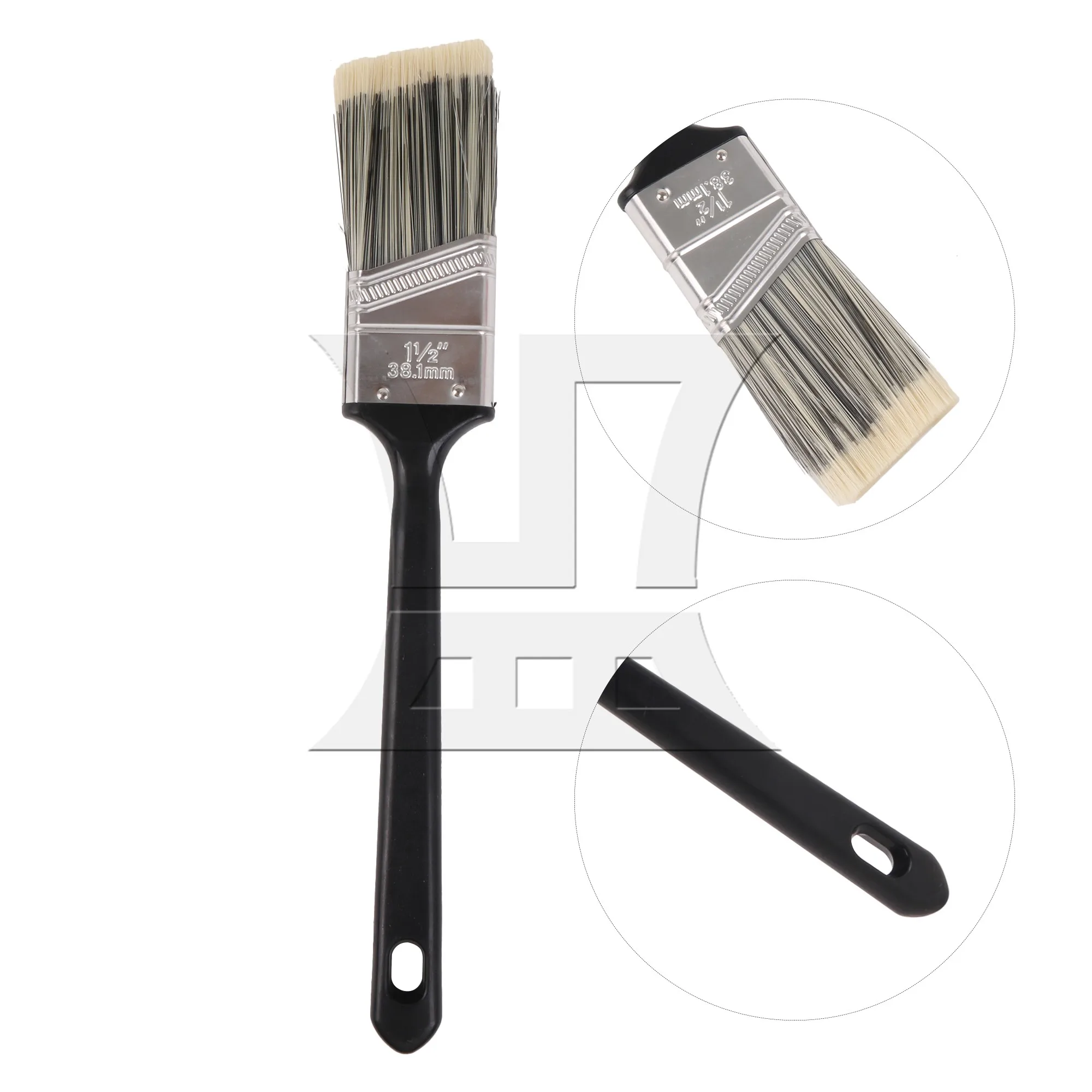 2 Pieces Professional Paint Brushes for DIY Decorative Plastic Handle 1.5 Inch
