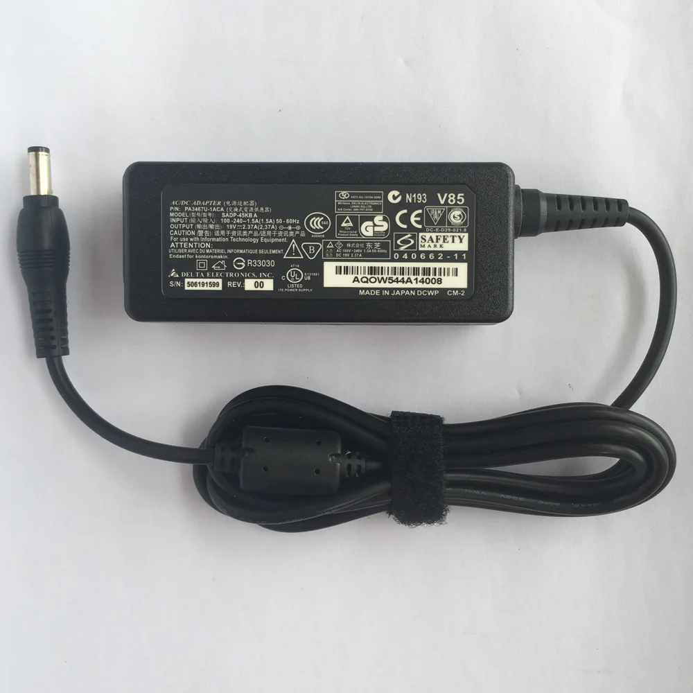 Adaptador de CA genuino de 45W para Toshiba Satellite Radius 14 E45W-C4200X E45W-C4200 cargador de ordenador portátil 19V 2.37A