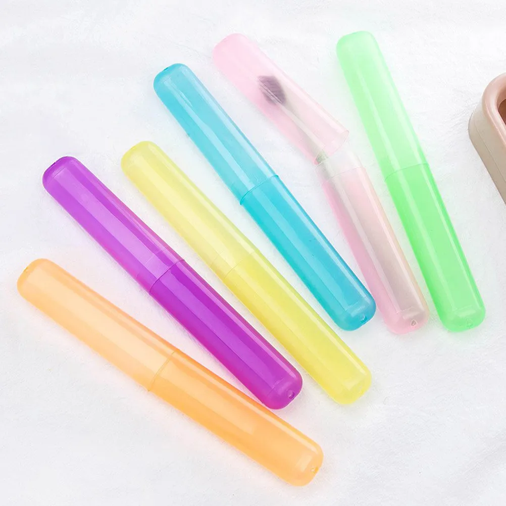 6pcs Portable Toothbrush Case for Travel & Camping – Hygienic Storage Box with Protective Cover