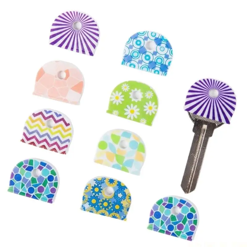 J0MA Car Cover Set 10 Pack Assorted Pattern Cap Sleeves for Flat Auto Keys