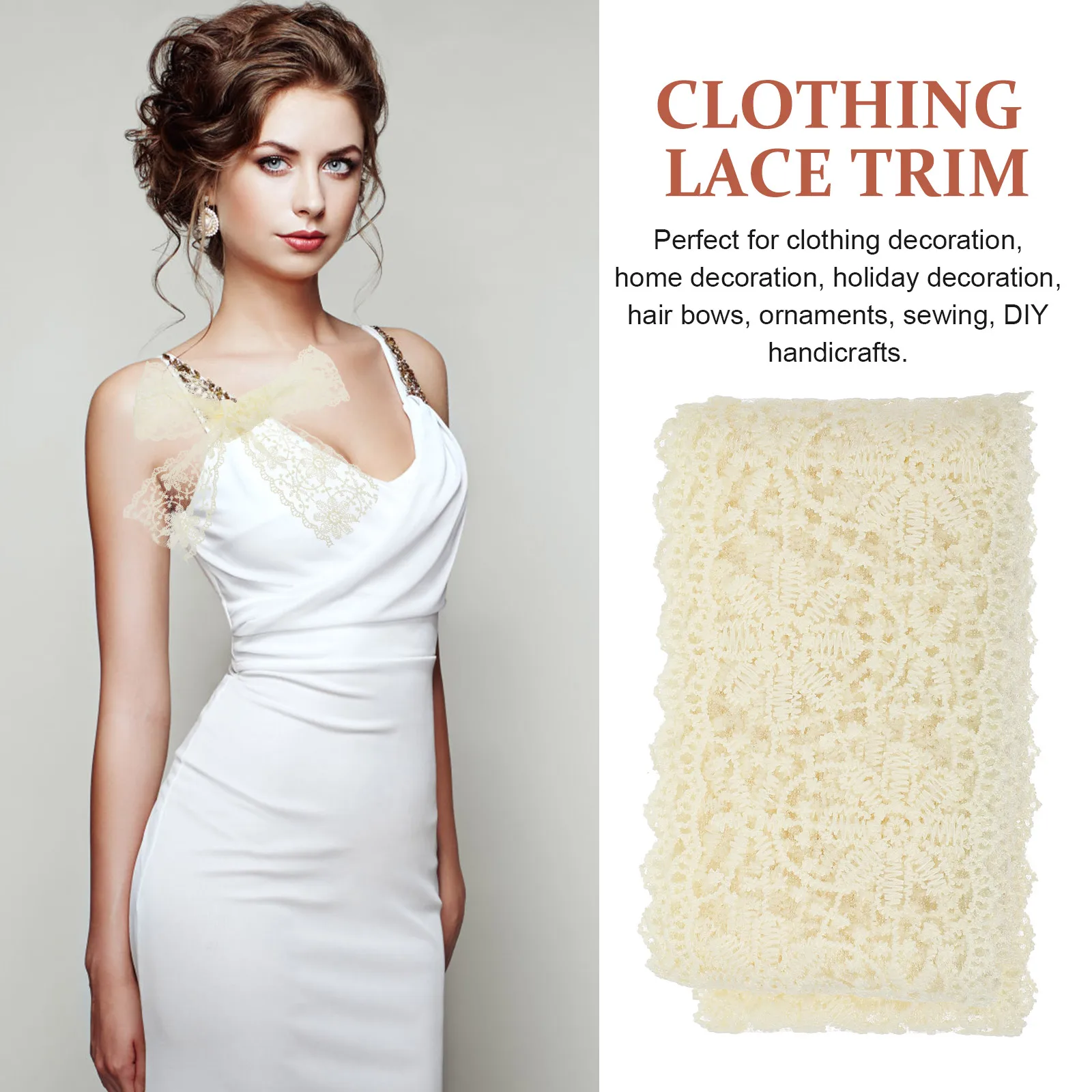 

Embroidery Lace Trim Decorative Garment Vintage Milk Silk DIY Material Wide Sewing Trimming H made Dress Wedding Clothes