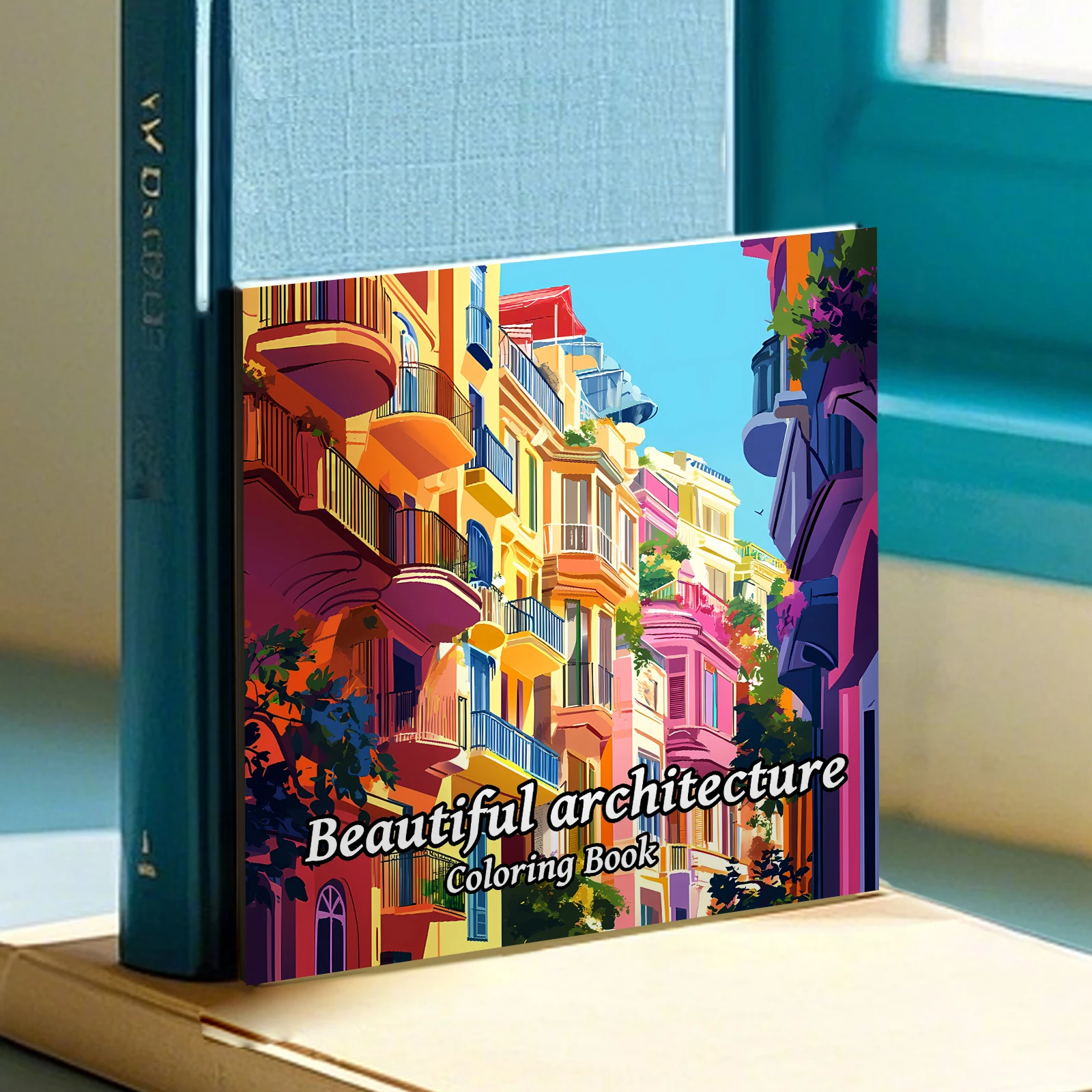 1pc Beautiful Architecture Coloring Book 24 pages Kill Time Graffiti Painting Drawing Adult Picture Book