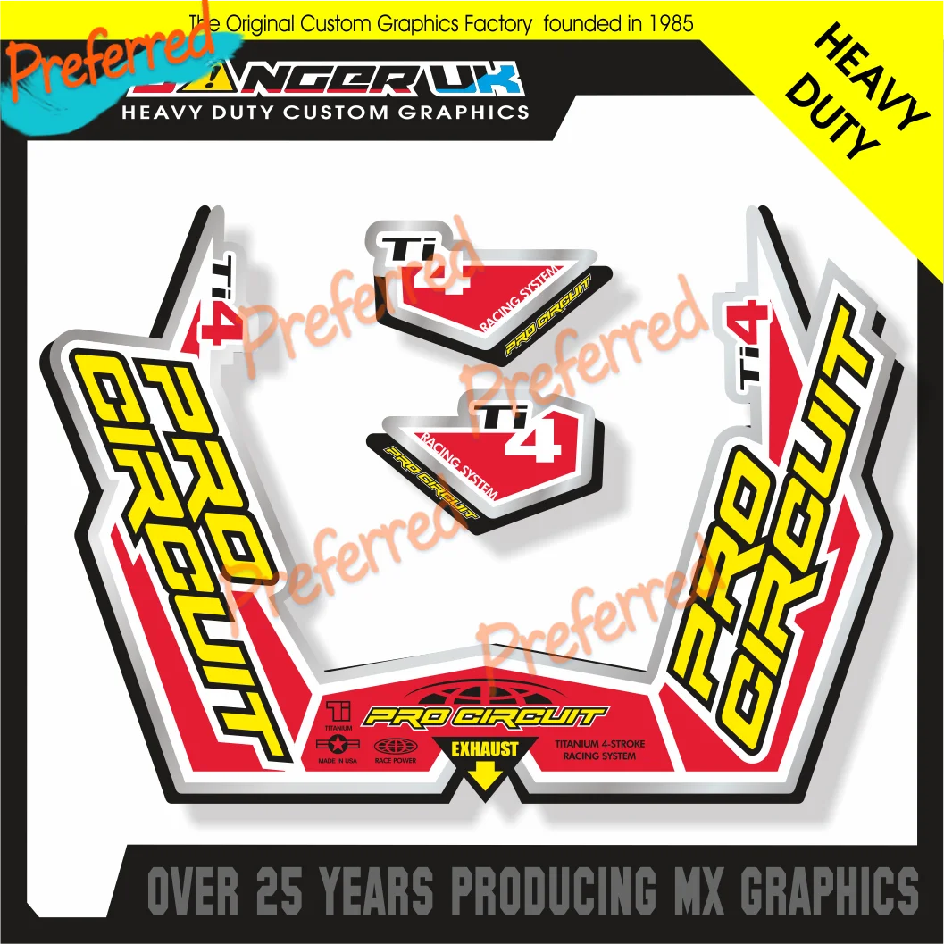 Decal PRO CIRCUIT T6 TI-6 T4 stiker mobil knalpot 206mm sepeda motor