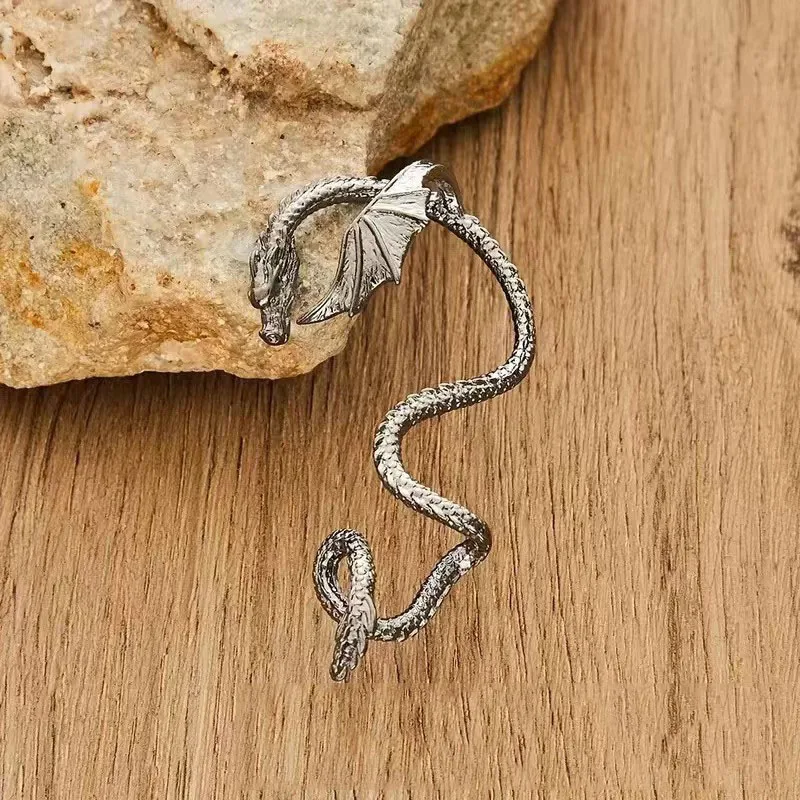 Women's Gothic Dragon Stud Wrap Earrings