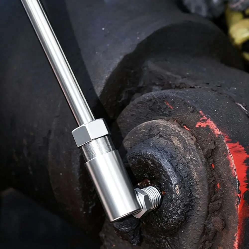 High Pressure Open-ended Right-angle Oil Injector Leak Resistant Flush Mount Threaded Grease Nipple Threaded Connection