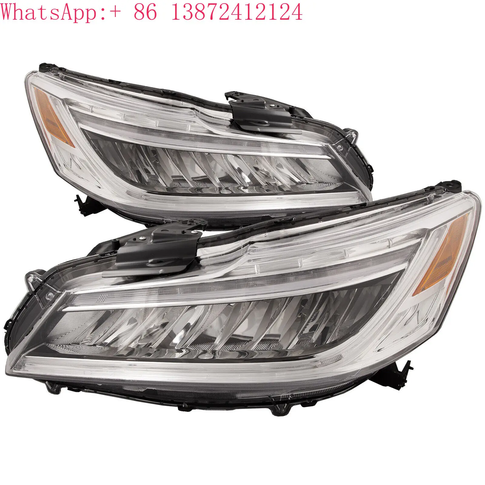 

Pair Headlights Assembly for Handa Accord 2016 2017 Head Lights Headlamps Driver & Passenger Side With Bulbs