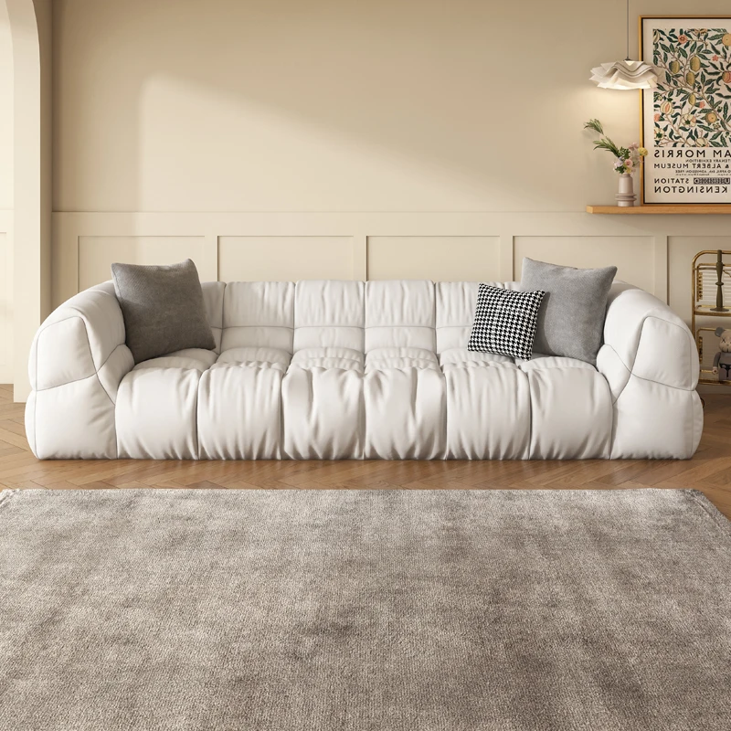modern  sofa  minimalist French puff three four five people concubine straight